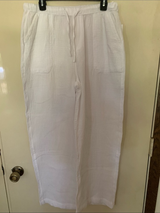 Splendid Pants - NWT Splendid White gauze Wide-Leg Pants, Large